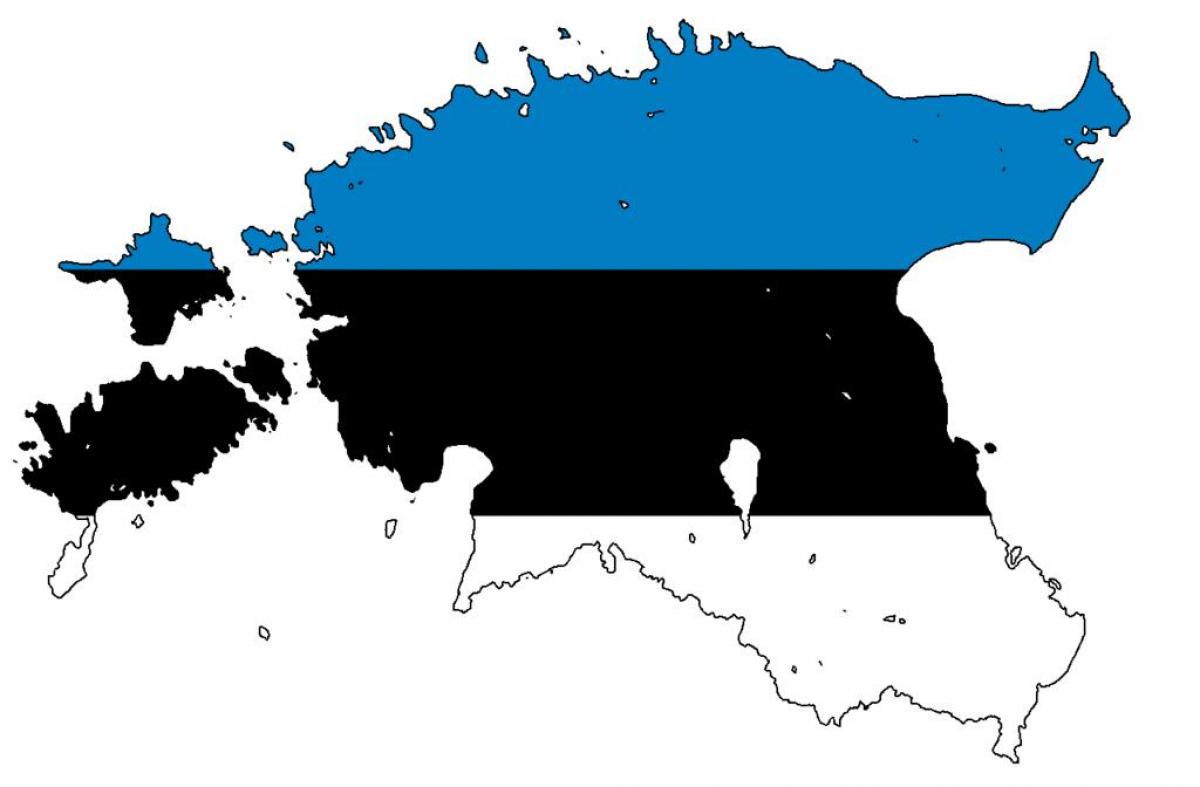 ramani ya Estonia bendera