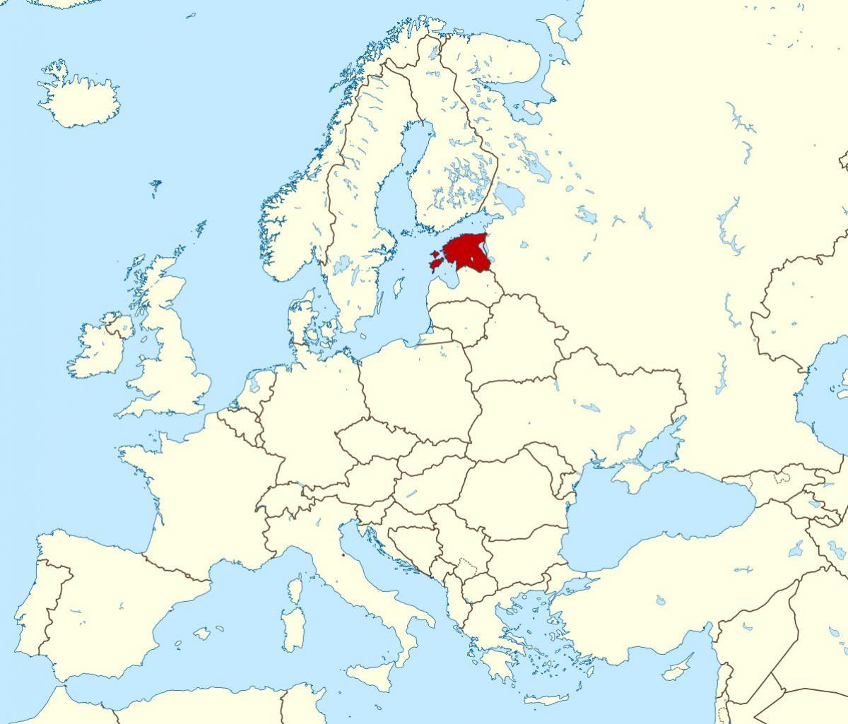 Estonia eneo kwenye ramani ya dunia