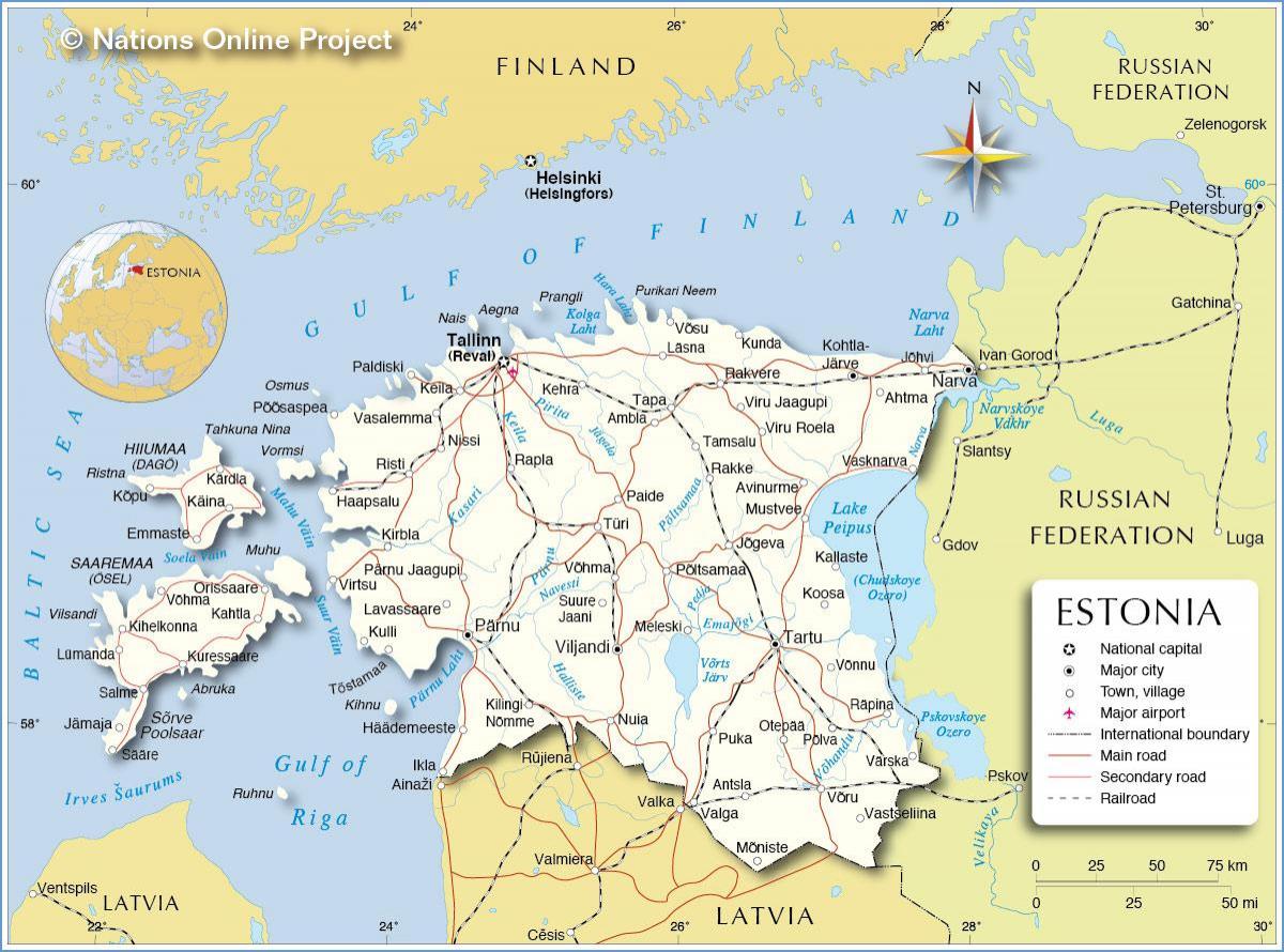 ramani ya nchi Estonia